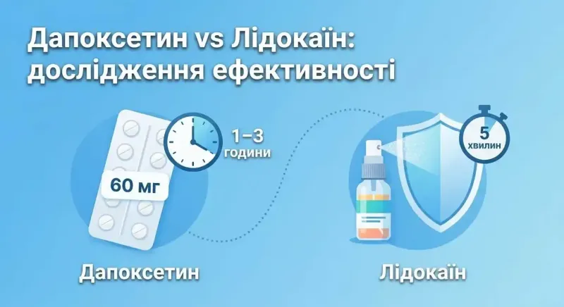 Дапоксетин проти лідокаїну: дослідження ефективності